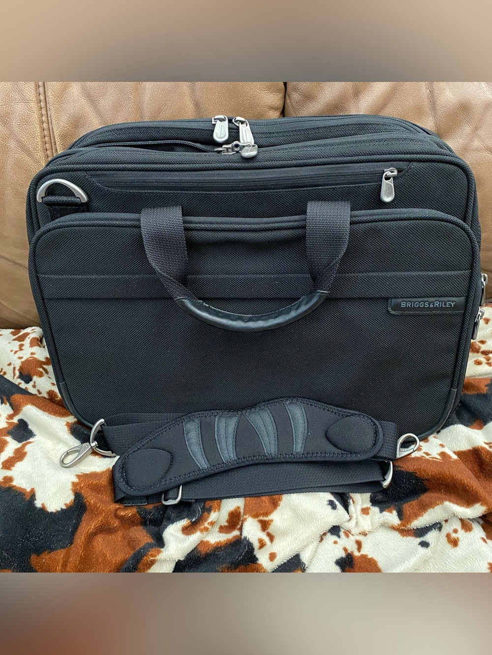 Briggs & Riley Expandable Briefcase Travel Bag Cabin Laptop Black 05-BB104X